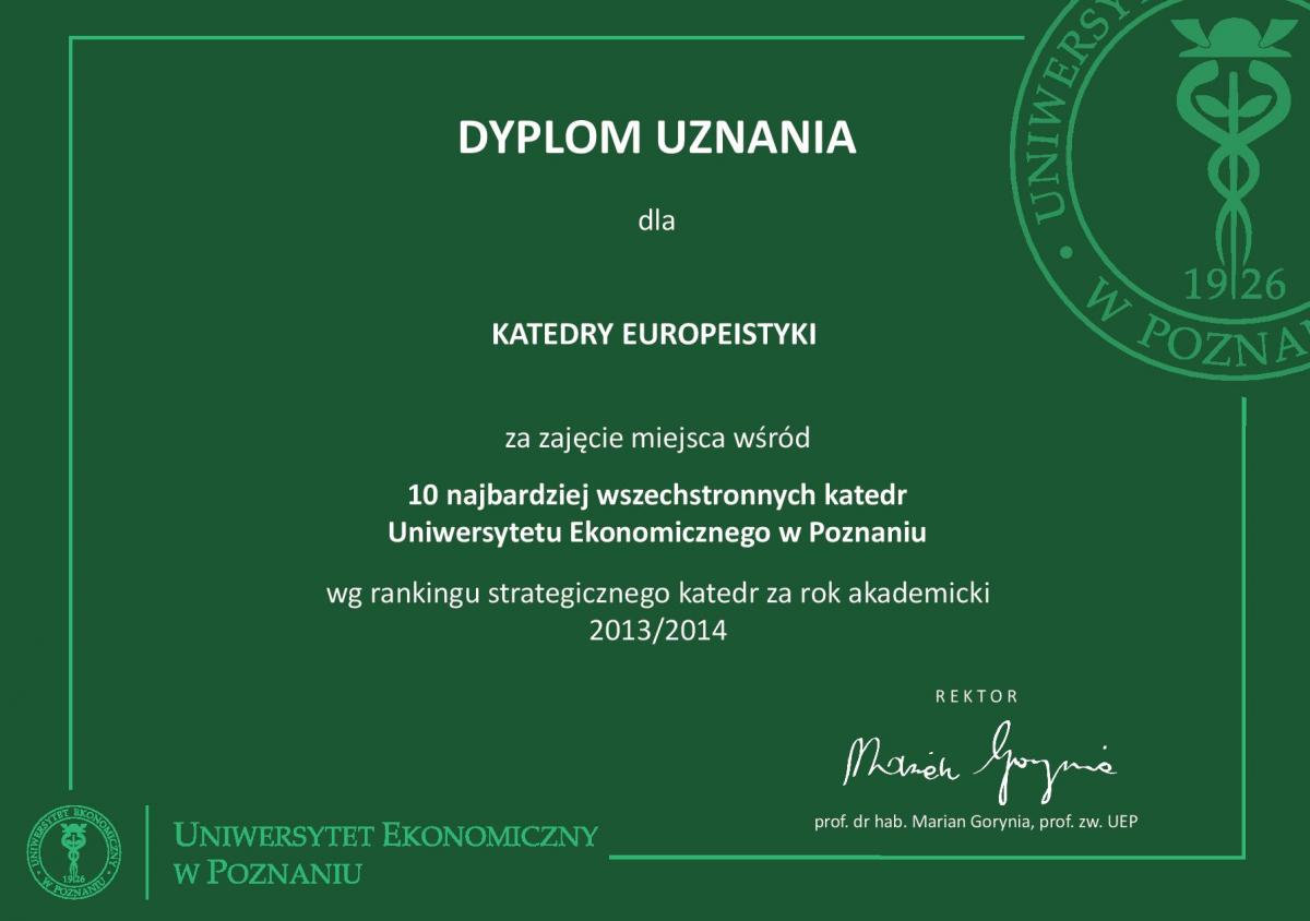 dyplom uznania